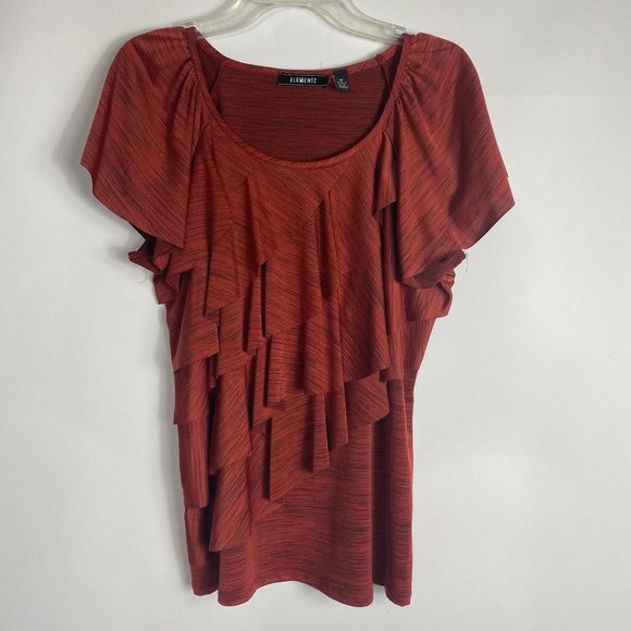 Elementz Copper Ruffle Top Size Medium - Picture 1 of 6
